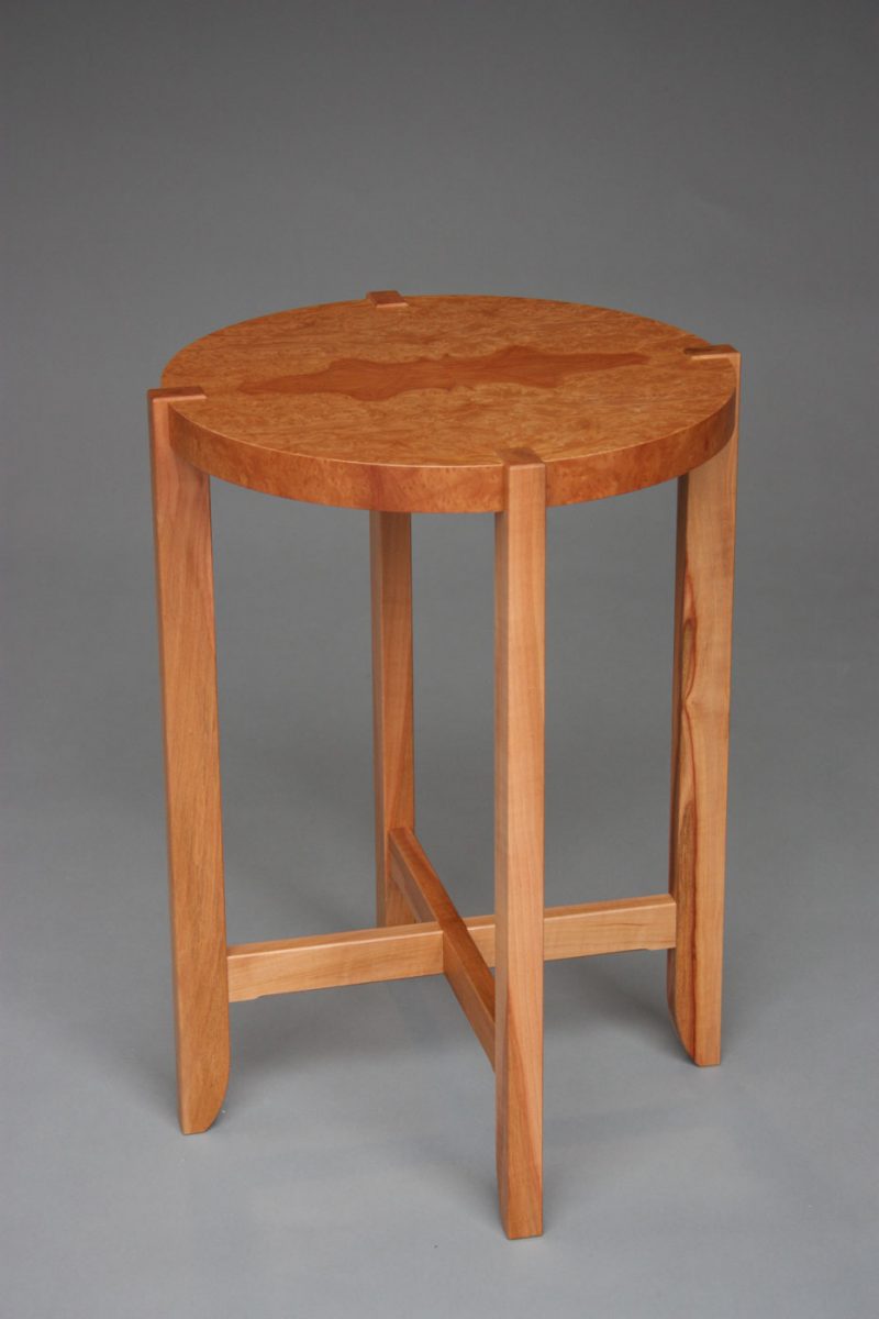 Beautiful Madrone wood burl top with Madrone wood legs, simple elegance