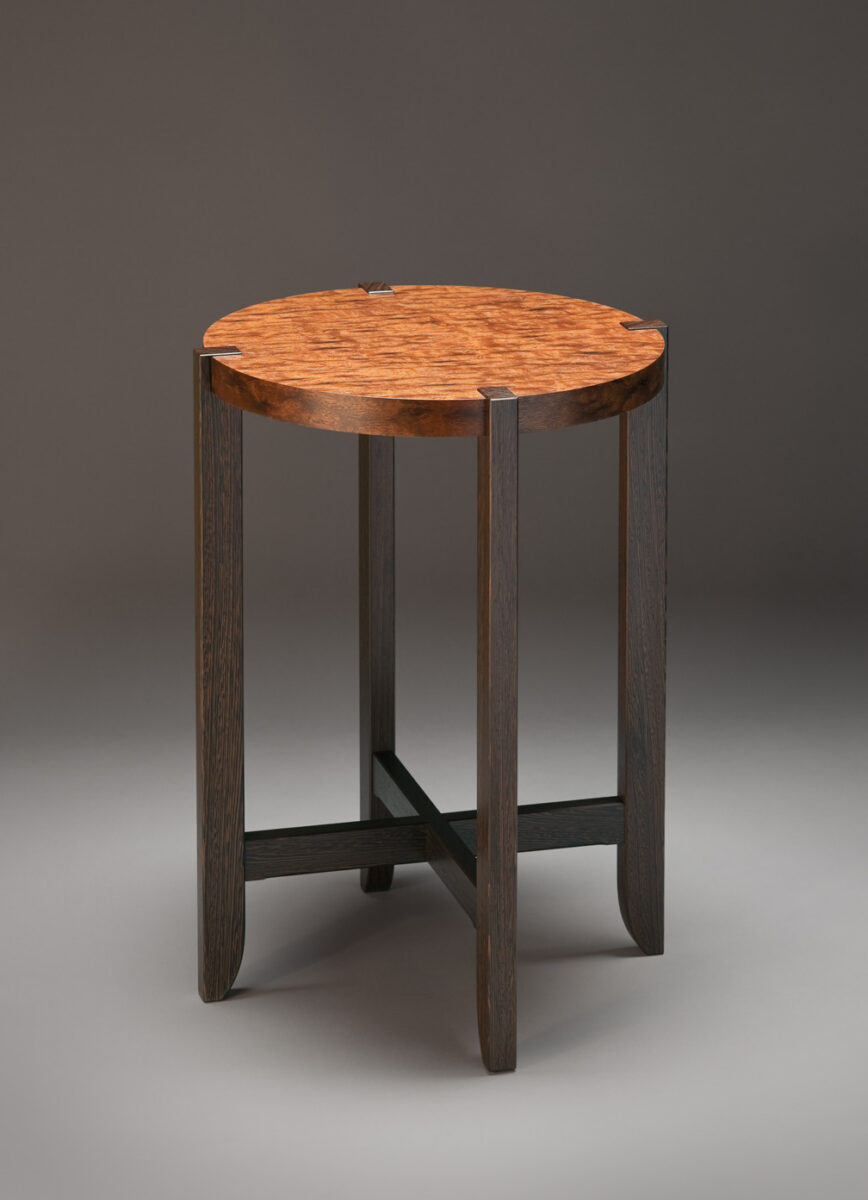 This elegant table is built with Wenge and Plum Pudding Mahogany