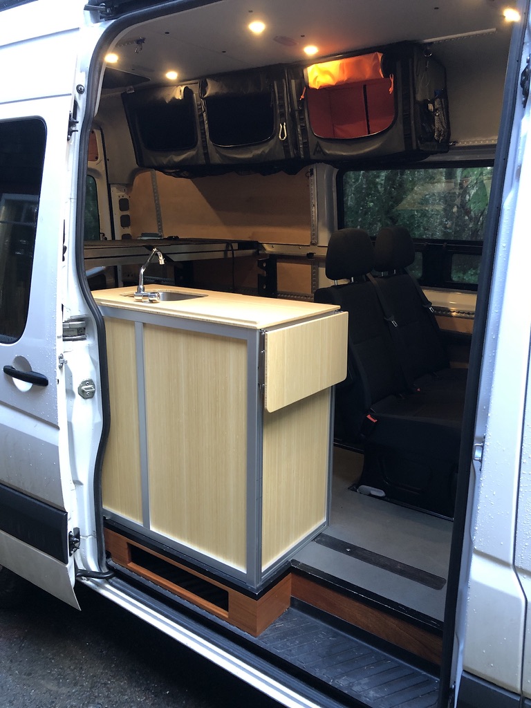 Original Three85 Galley on the passenger side/ VW Cali Style